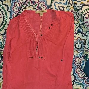 vintage america jeans] sz M between red and pink, a deep salmon color.